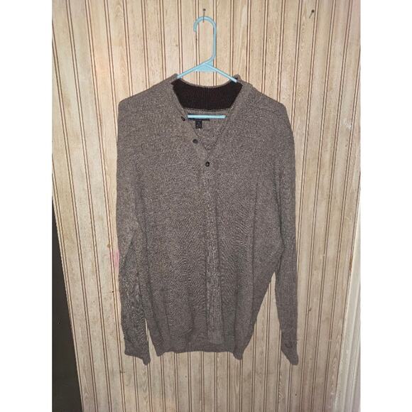 John W Nordstrom Sweater Mens Medium Cashmere Button Up Pullover Gray